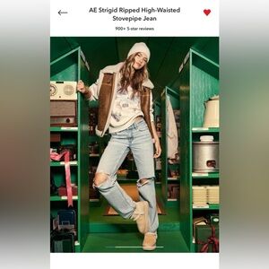 American Eagle Outfitters Strigid Ripped High-Waisted Stovepipe Jean Size 6 XL